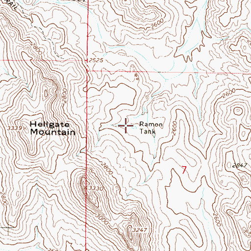 Topographic Map of Ramon Tank, AZ