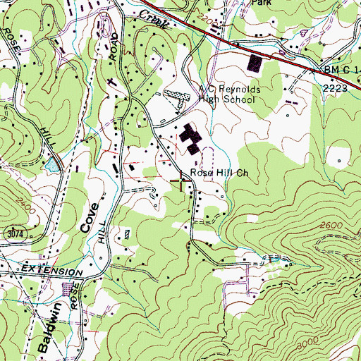 Topographic Map of Rose Hill Church, NC