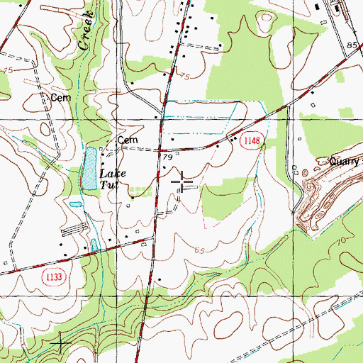 Topographic Map of Rose Hill Speedway, NC