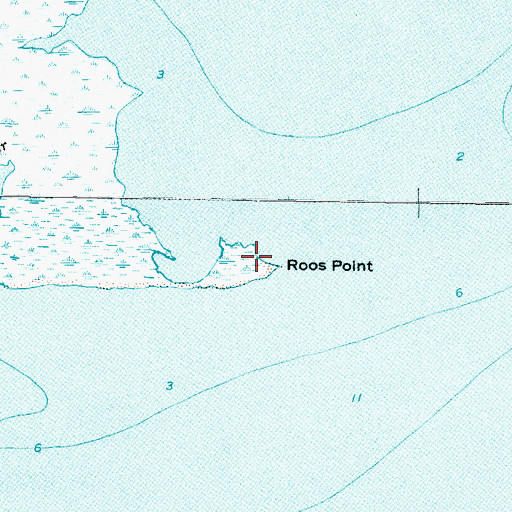 Topographic Map of Roos Point, NC