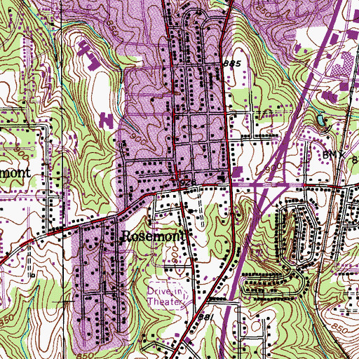 Topographic Map of Rosemont, NC