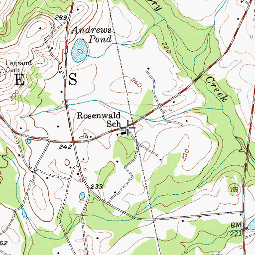 Topographic Map of Rosenwald School, NC