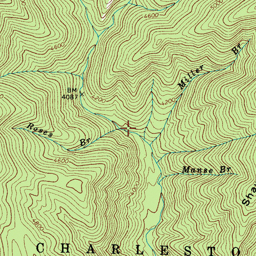 Topographic Map of Roses Branch, NC