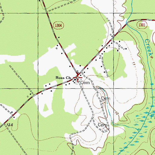 Topographic Map of Ross Church, NC