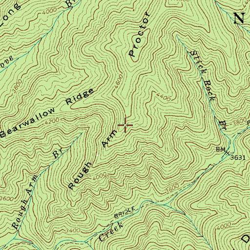 Topographic Map of Rough Arm, NC