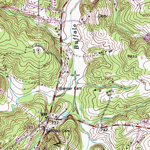 Topographic Map of Rough Fork, NC