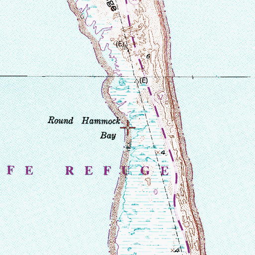 Topographic Map of Round Hammock Bay, NC