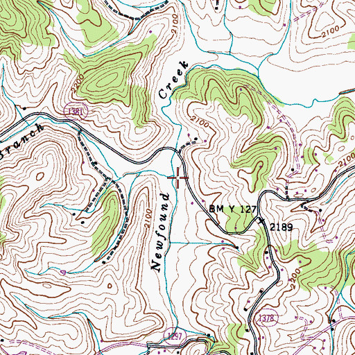 Topographic Map of Round Hill Branch, NC