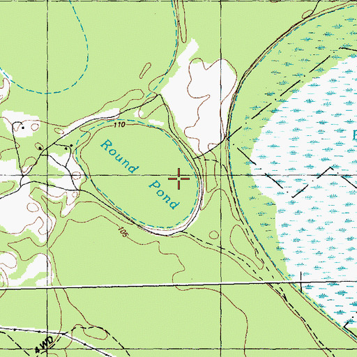 Topographic Map of Round Pond, NC