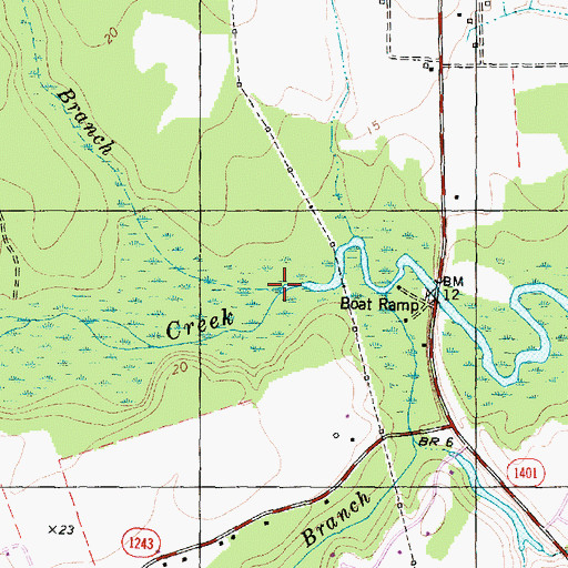 Topographic Map of Round Tree Branch, NC