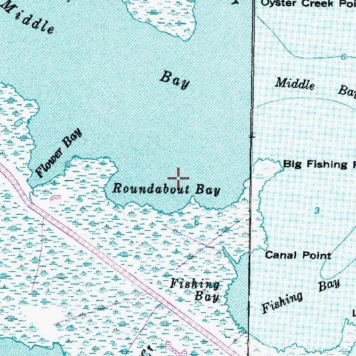 Topographic Map of Roundabout Bay, NC