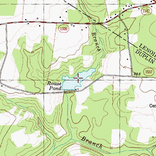 Topographic Map of Rouse Pond, NC