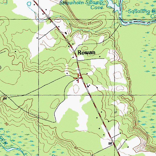 Topographic Map of Rowan, NC