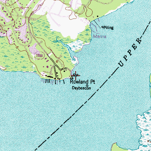 Topographic Map of Rowland Point, NC