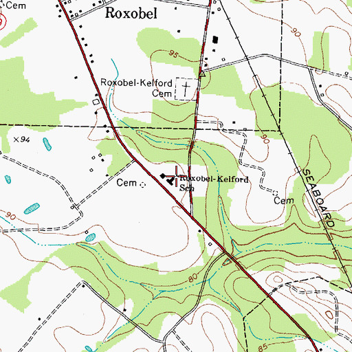 Topographic Map of Roxobel-Kelford School, NC