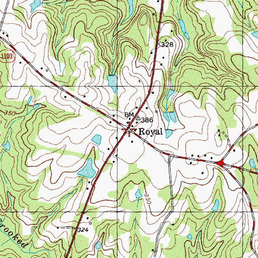 Topographic Map of Royal, NC