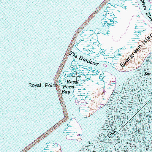 Topographic Map of Royal Point Bay, NC