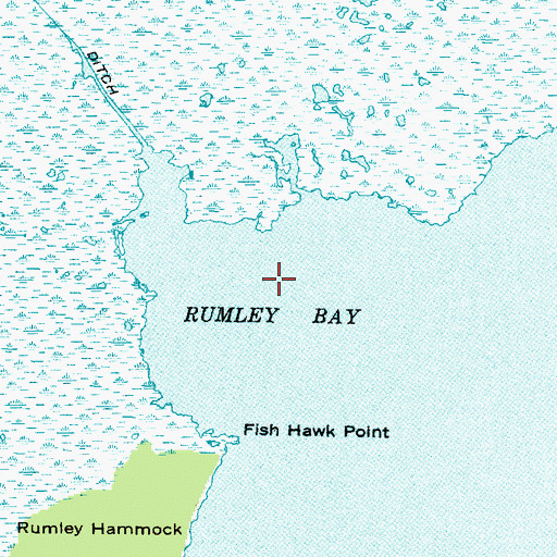 Topographic Map of Rumley Bay, NC