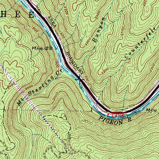 Topographic Map of Runyon Creek, NC