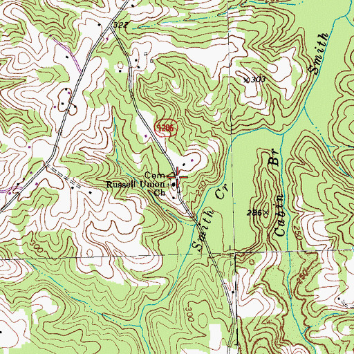 Topographic Map of Russell Union Church, NC
