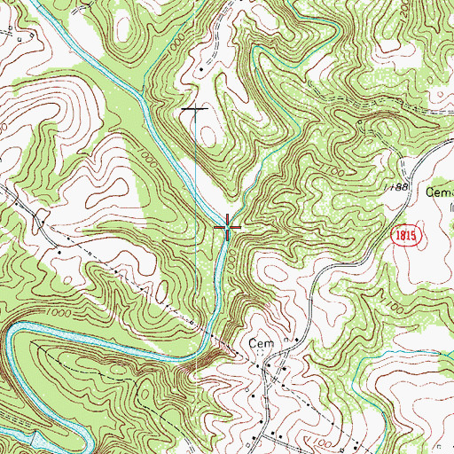 Topographic Map of Rutledge Creek, NC
