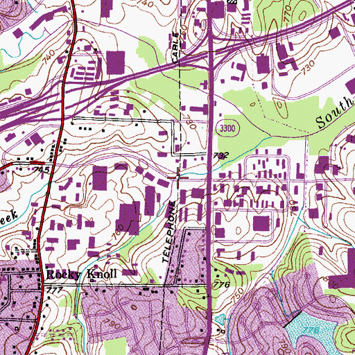 Topographic Map of Ryan Creek, NC