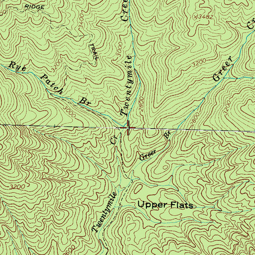 Topographic Map of Rye Patch Branch, NC