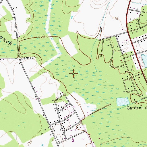 Topographic Map of Saddletree Swamp, NC