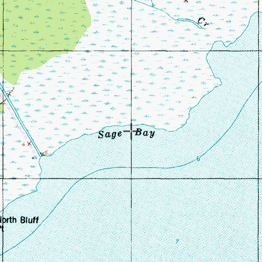 Topographic Map of Sage Bay, NC
