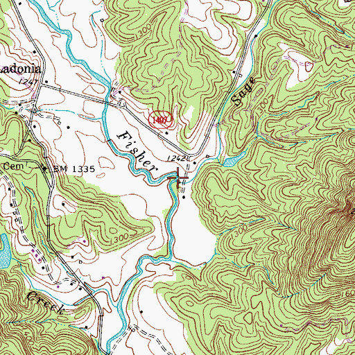 Topographic Map of Sage Creek, NC