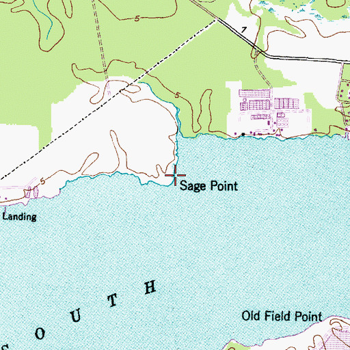 Topographic Map of Sage Point, NC