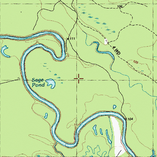 Topographic Map of Sage Pond, NC