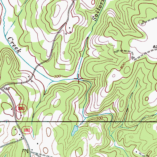 Topographic Map of Sailors Branch, NC