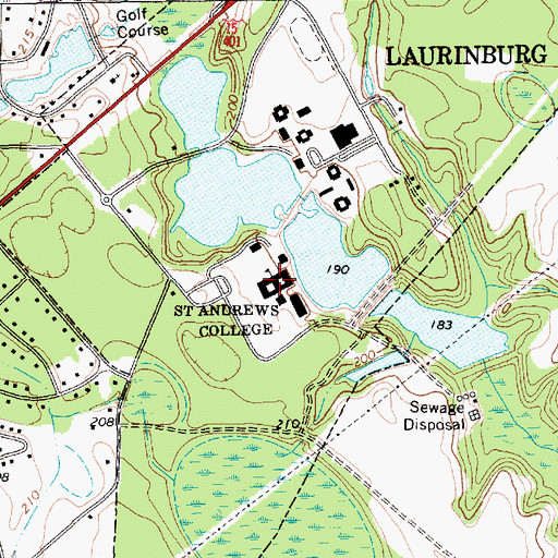 Topographic Map of Saint Andrews College, NC