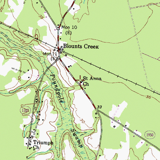 Topographic Map of Saint Anna Church, NC