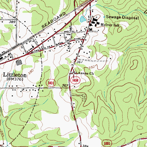 Topographic Map of Saint Annas Church, NC