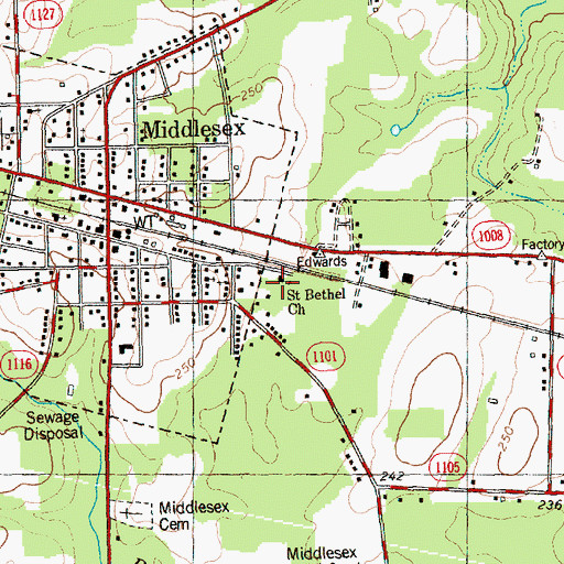 Topographic Map of Saint Bethel Church, NC