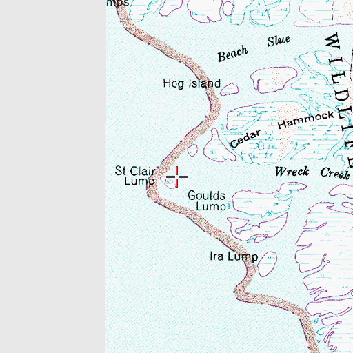 Topographic Map of Saint Clair Lump, NC