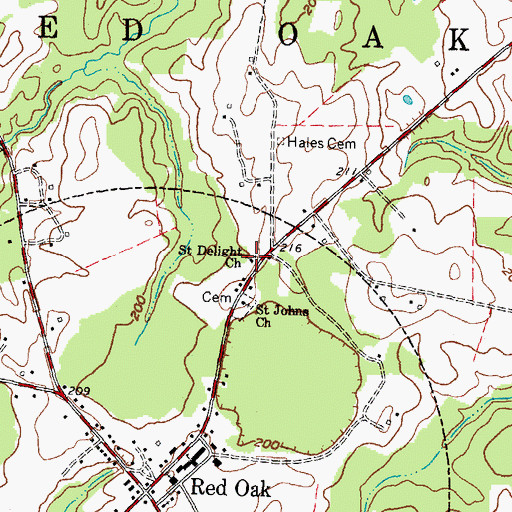 Topographic Map of Saint Delight Church, NC