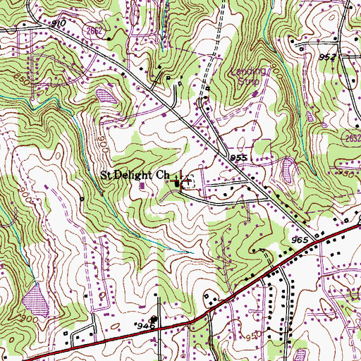 Topographic Map of Saint Delight Church, NC