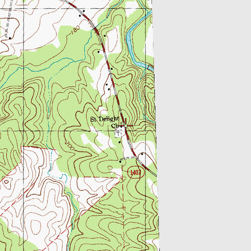 Topographic Map of Saint Delight Church, NC