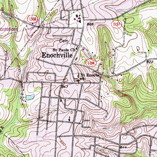 Topographic Map of Saint Enochs Church, NC