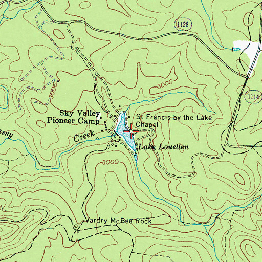 Topographic Map of Saint Francis by the Lake Chapel, NC