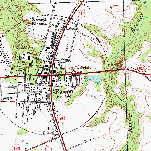 Topographic Map of Saint Gabriels Church, NC