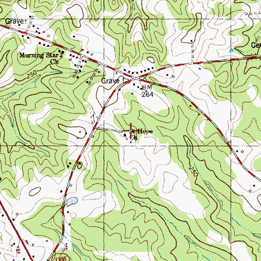 Topographic Map of Saint Hope Church, NC