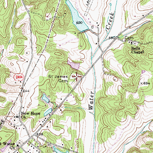 Topographic Map of Saint James Cemetery, NC