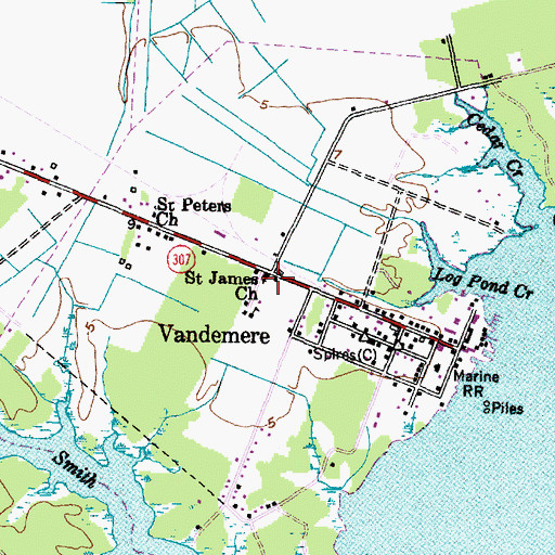Topographic Map of Saint James Church, NC
