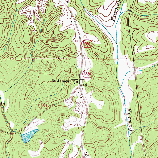 Topographic Map of Saint James Church, NC