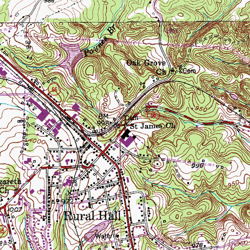 Topographic Map of Saint James Church, NC