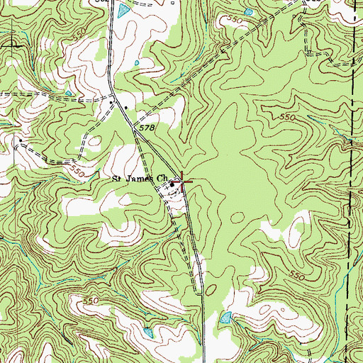 Topographic Map of Saint James Church, NC